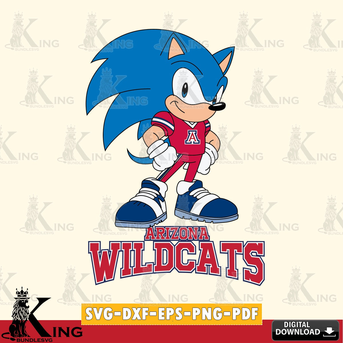 Arizona Wildcats Sonic Football Star Mascot SVG file, Vector , Digital Download , PDF File , Instant Download