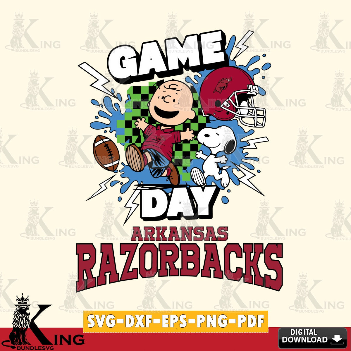 Arkansas Razorbacks Game Day Peanuts SVG, Cricut, Cut file , Digital Download , Instant Download, Peanuts svg, NCAA svg, Football svg, Sport svg