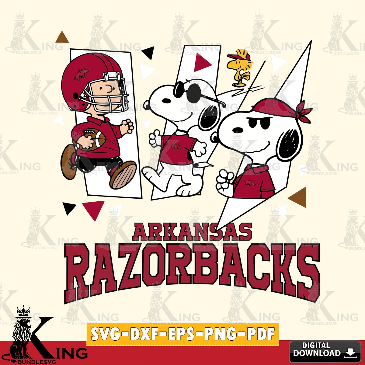 Arkansas Razorbacks Peanuts Joe Cool SVG, Cricut, Cut file , Digital Download , Instant Download, Peanuts svg, NCAA svg, Football svg, Sport svg