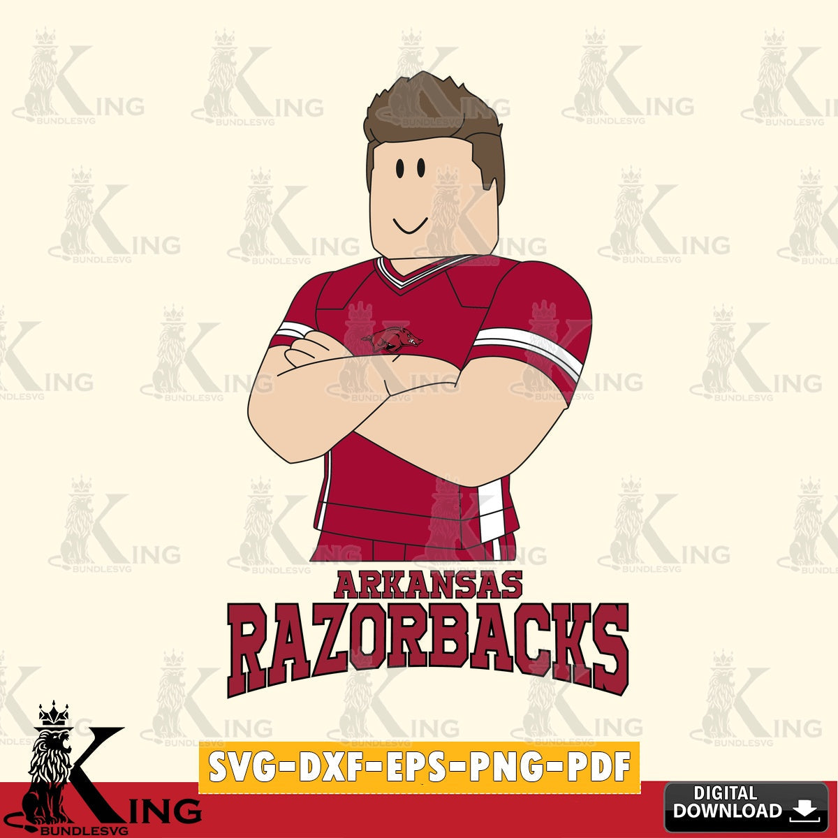 Arkansas Razorbacks Roblox Football SVG file , NCAA Cricut, File cut , Digital Download , PDF File