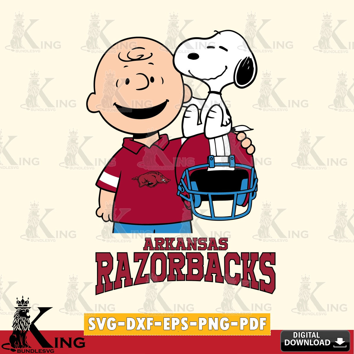 Arkansas Razorbacks Snoopy On Helmet SVG, Cricut, Cut file , Digital Download , Instant Download, Peanuts svg, NCAA svg, Football svg, Sport svg