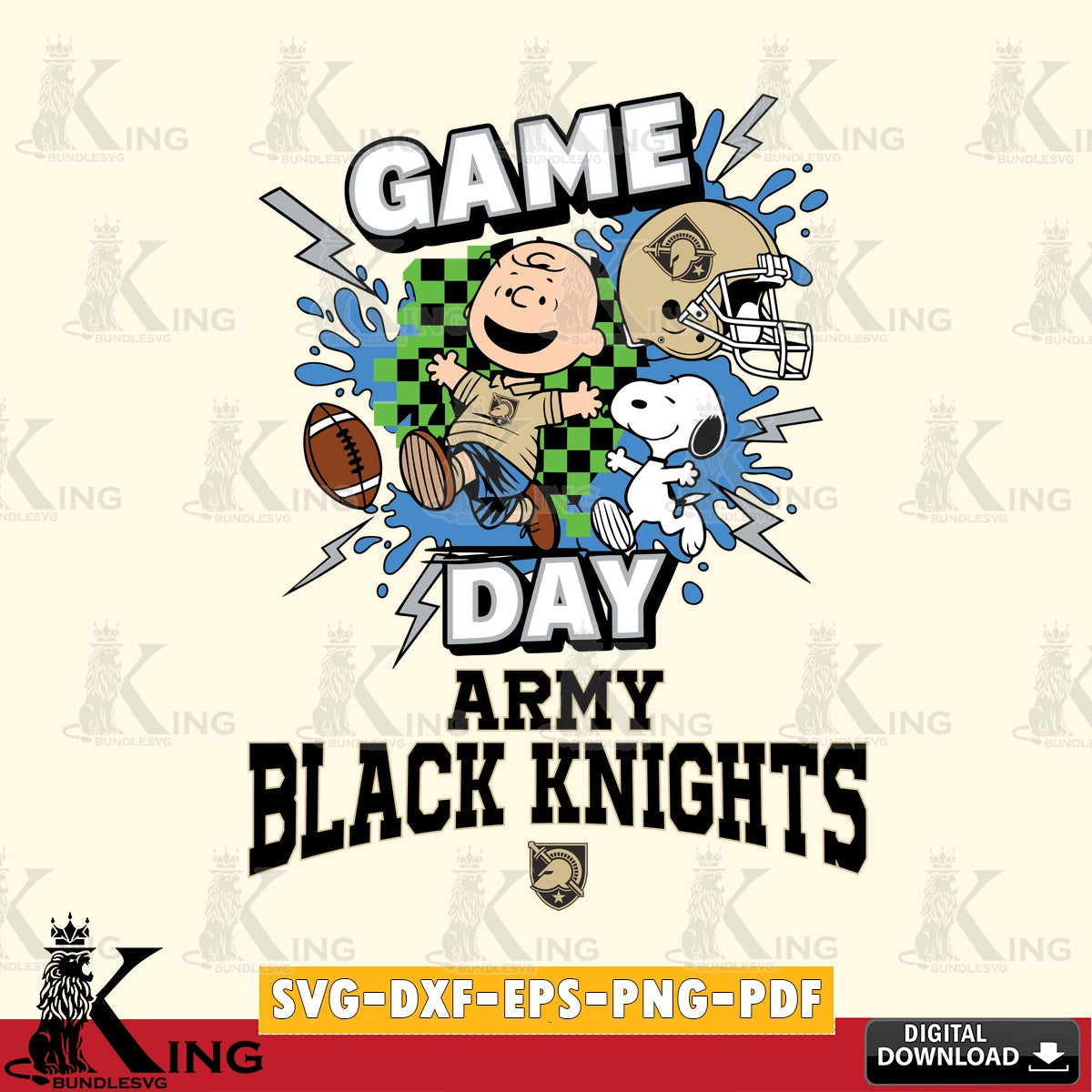 Army Black Knights Game Day Peanuts SVG, Cricut, Cut file , Digital Download , Instant Download, Peanuts svg, NCAA svg, Football svg, Sport svg