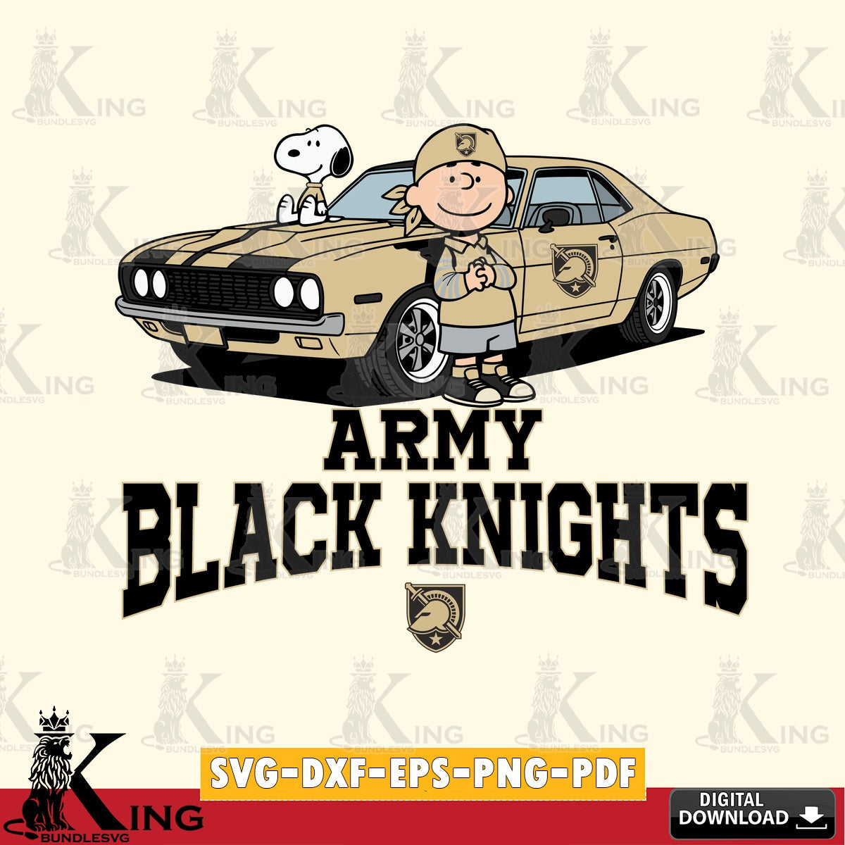 Army Black Knights Peanuts Muscle Car SVG, Cricut, Cut file , Digital Download , Instant Download, Peanuts svg, NCAA svg, Football svg, Sport svg