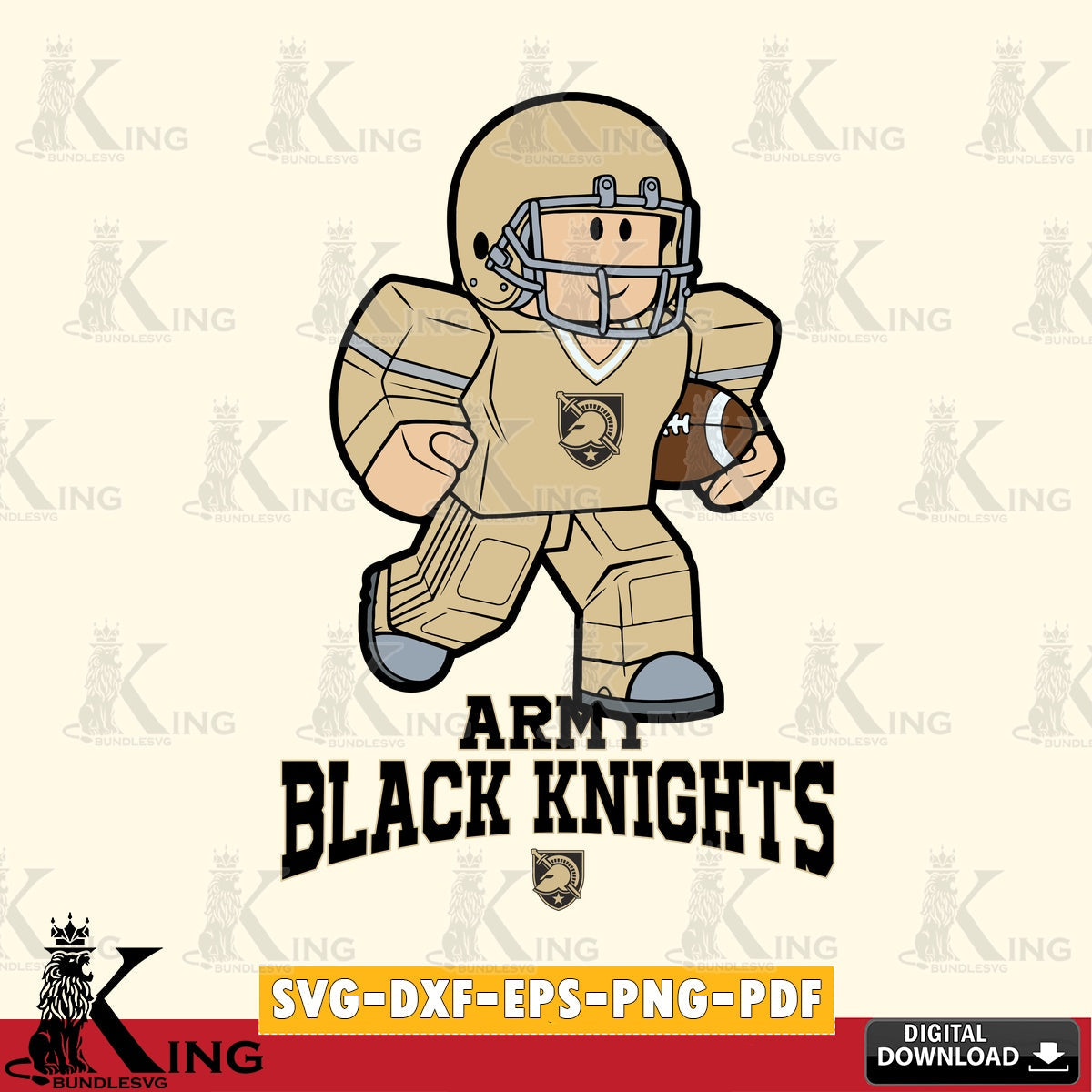 Army Black Knights Roblox Player Rugby SVG file , NCAA Cricut, File cut , Digital Download , PDF File
