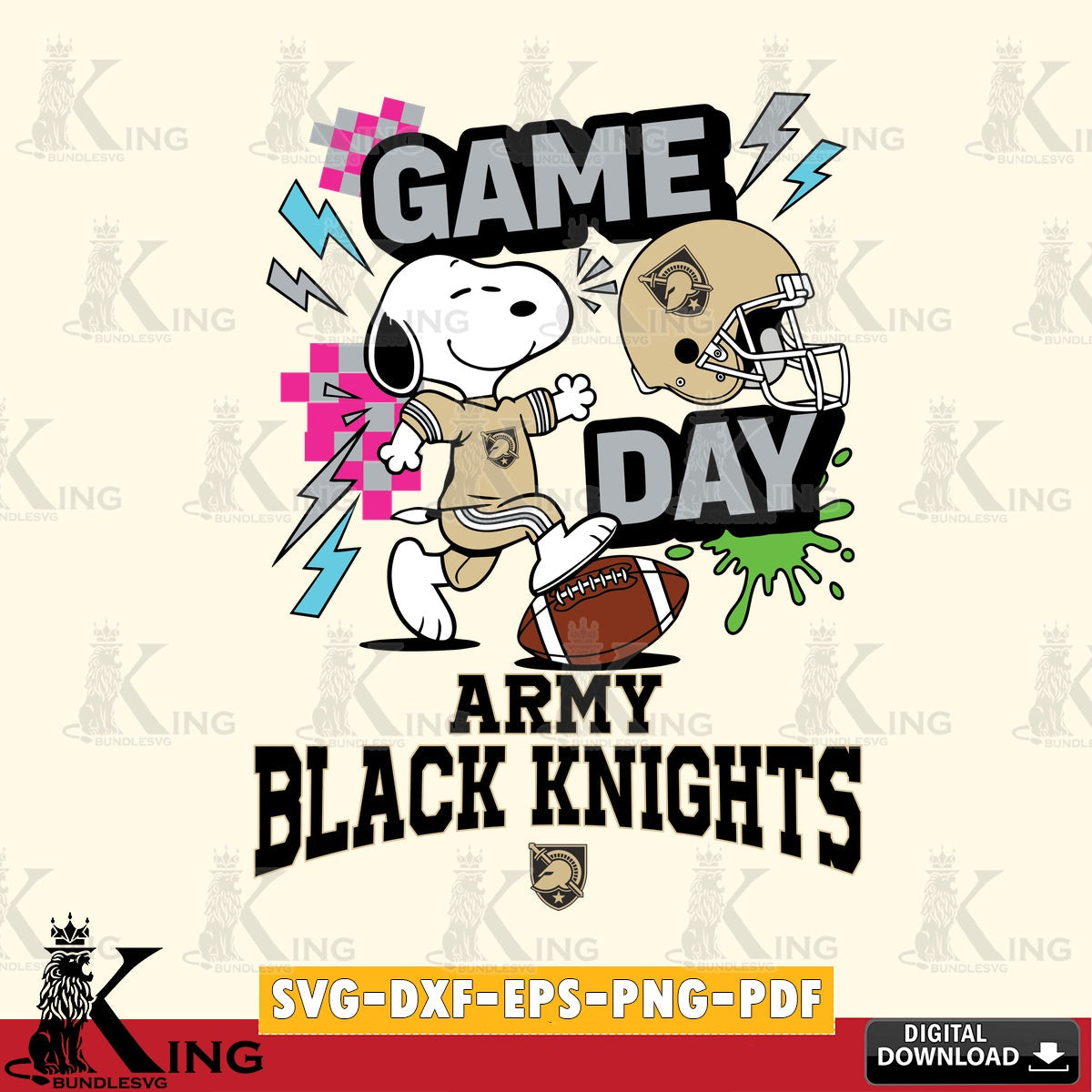 Army Black Knights Snoopy Game day SVG, Cricut, Cut file , Digital Download , Instant Download, Peanuts svg, NCAA svg, Football svg, Sport svg