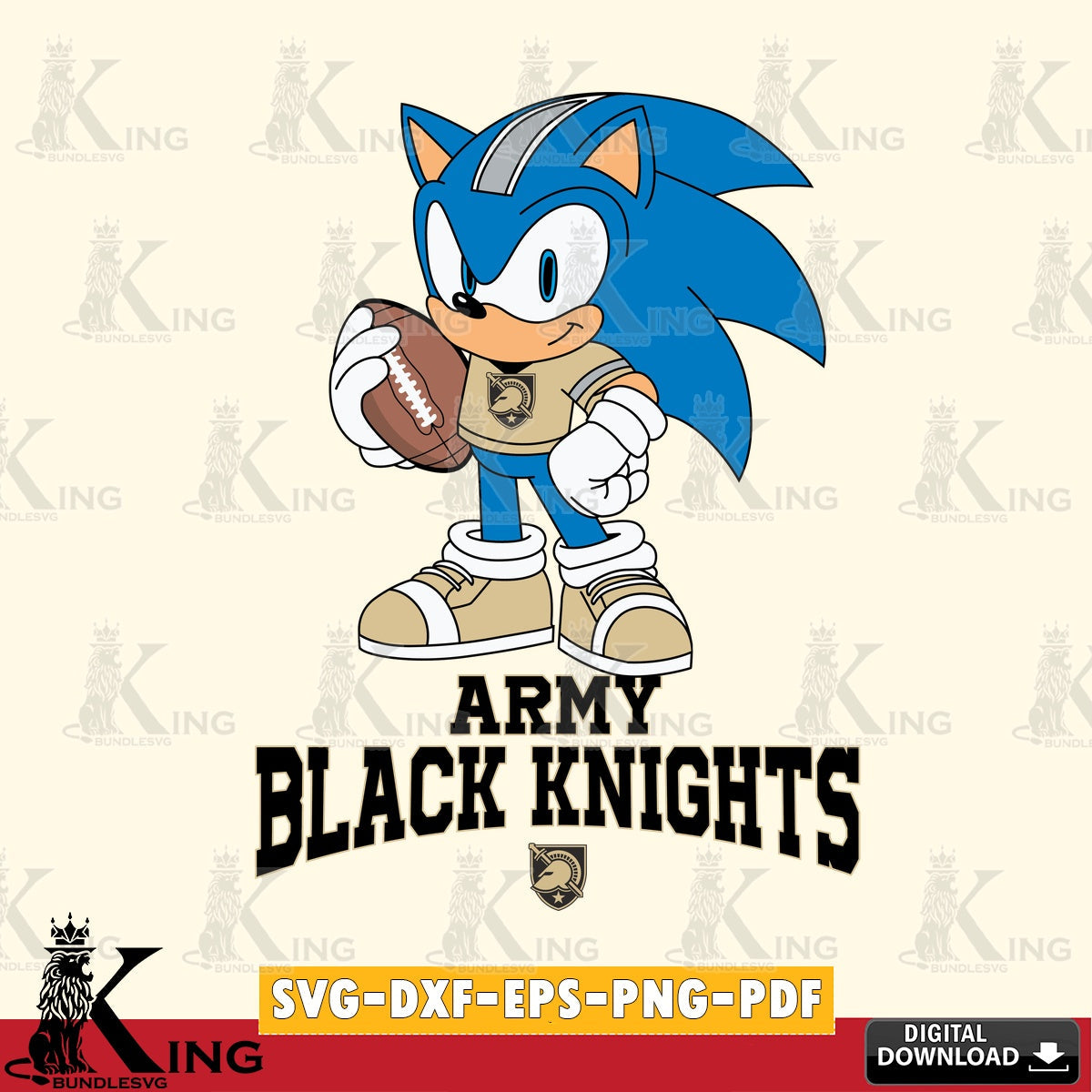 Army Black Knights Sonic Game Day Ready SVG file, Vector , Digital Download , PDF File , Instant Download