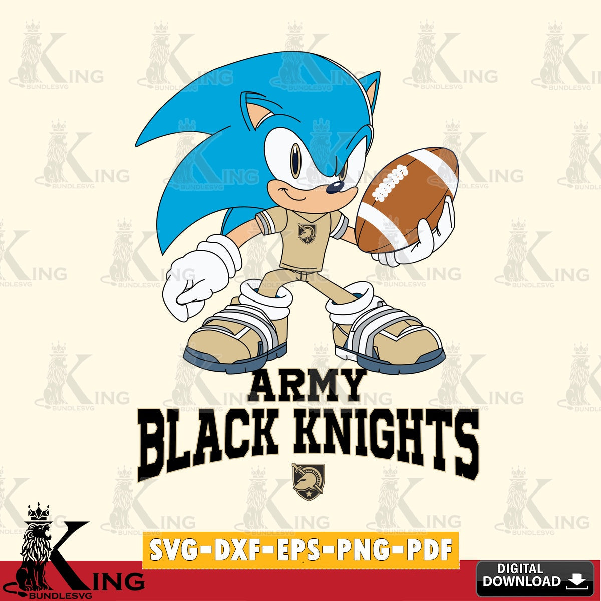 Army Black Knights Sonic Rugby SVG file, Vector , Digital Download , PDF File , Instant Download