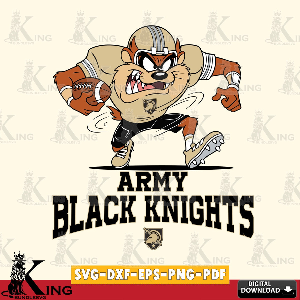 Army Black Knights Taz Football Helmet SVG file, Cut file , Digital Download , Instant Download, Taz svg, NCAA svg