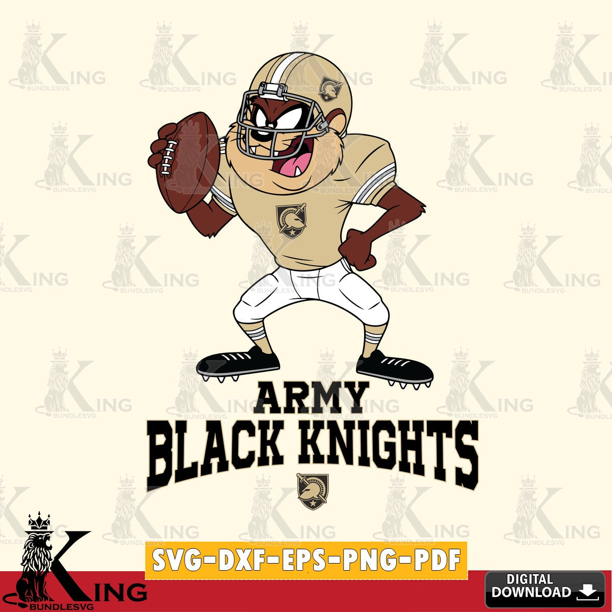 Army Black Knights Taz Football Player SVG file, Cut file , Digital Download , Instant Download, Taz svg, NCAA svg
