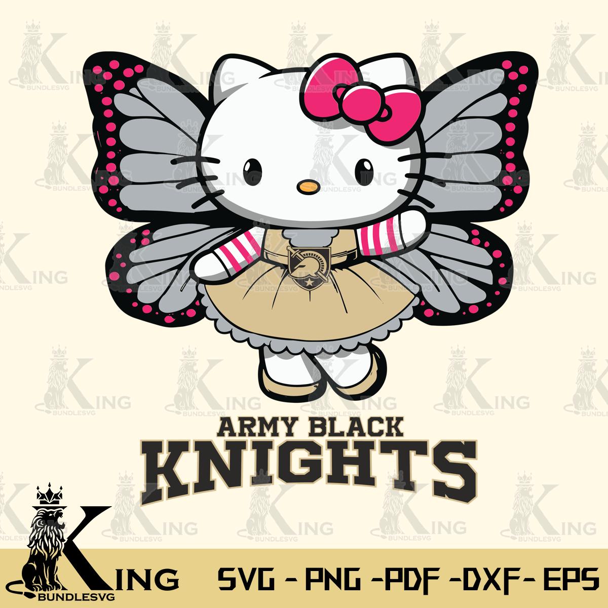 Army Black Knights Whimsical Kitty Wings Svg Eps Dxf Png File, Digital Download