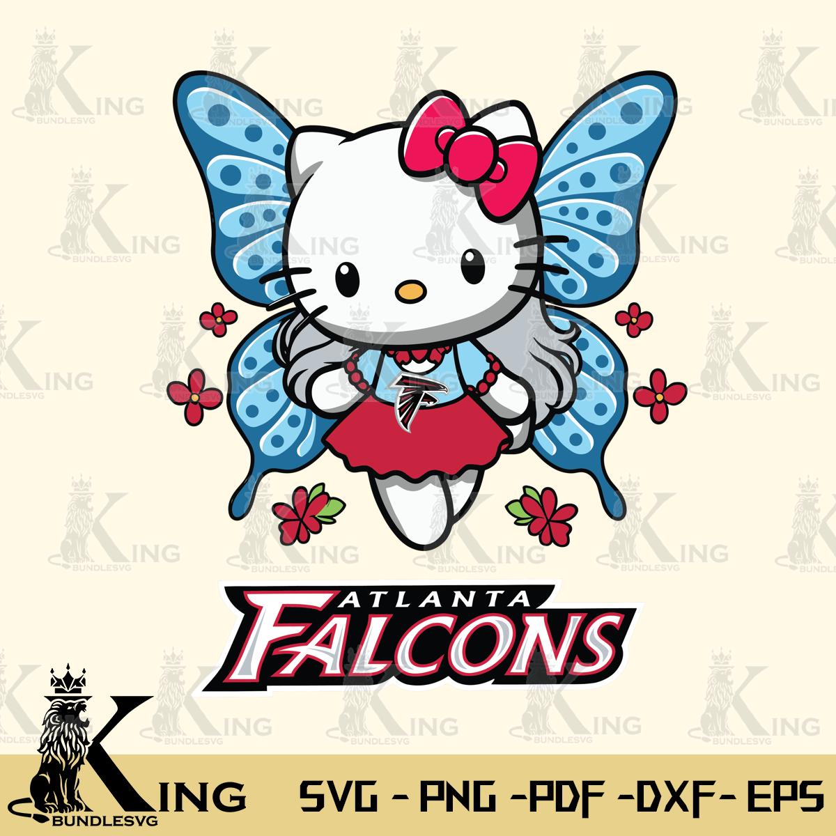 Atlanta Falcons Butterfly Kitty Charm Svg Eps Dxf Png File, Digital Download