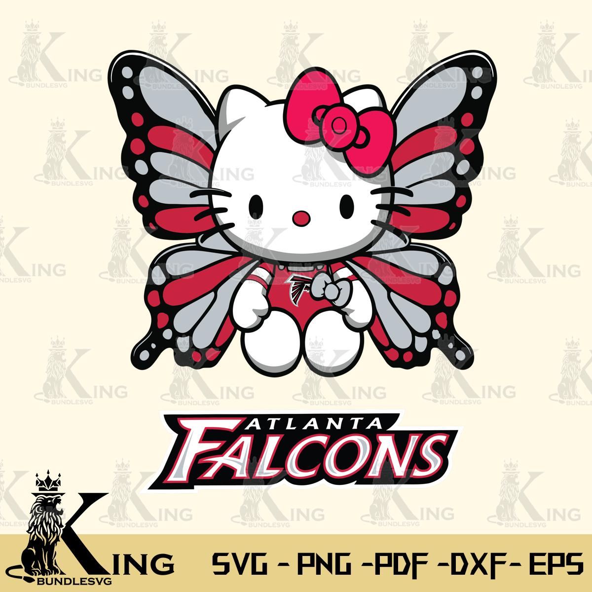 Atlanta Falcons Butterfly Kitty Delight Svg Eps Dxf Png File, Digital Download