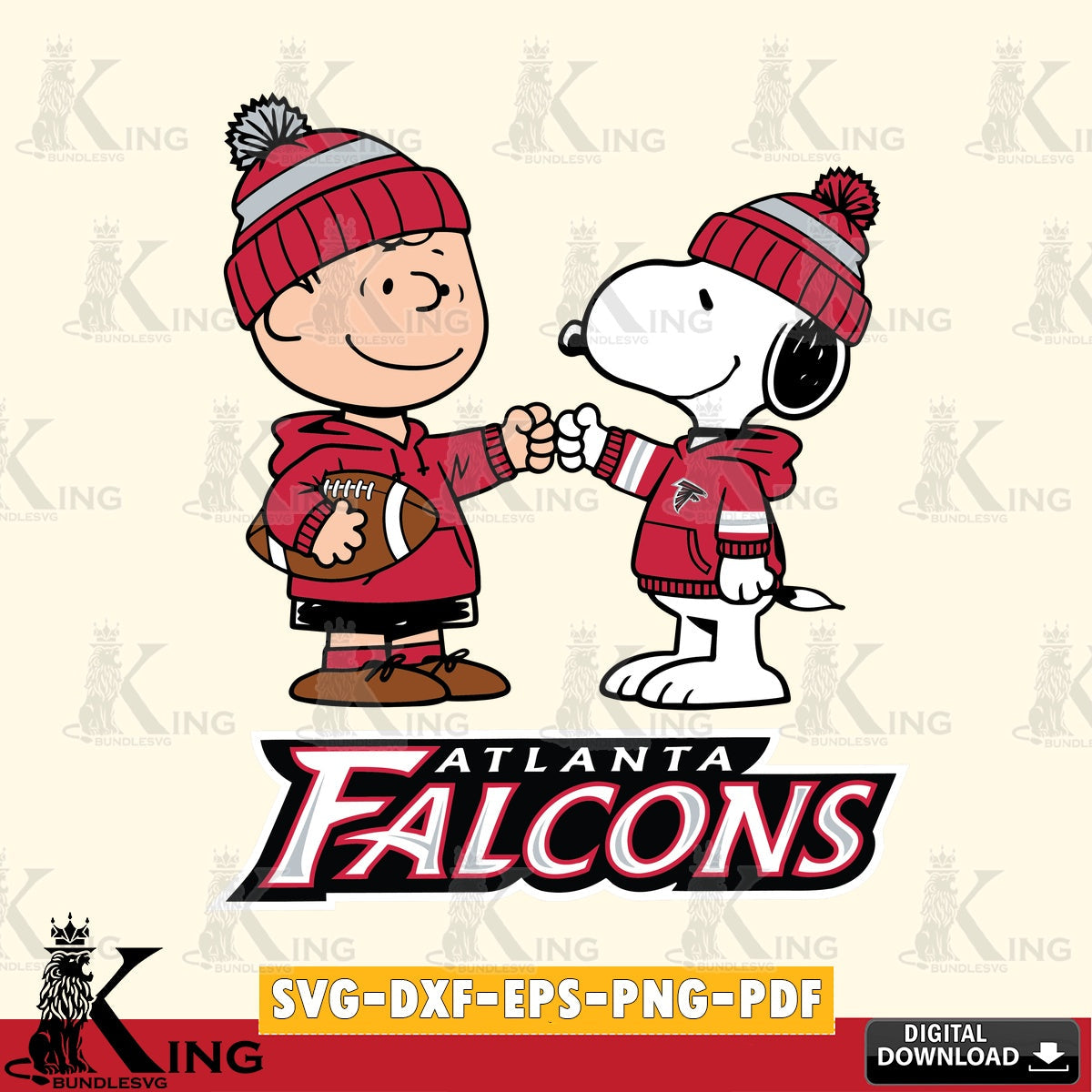 Atlanta Falcons CharlieBrown Football Fist Bump Cricut file , Cut file , Digital Download , PDF File , Instant Download