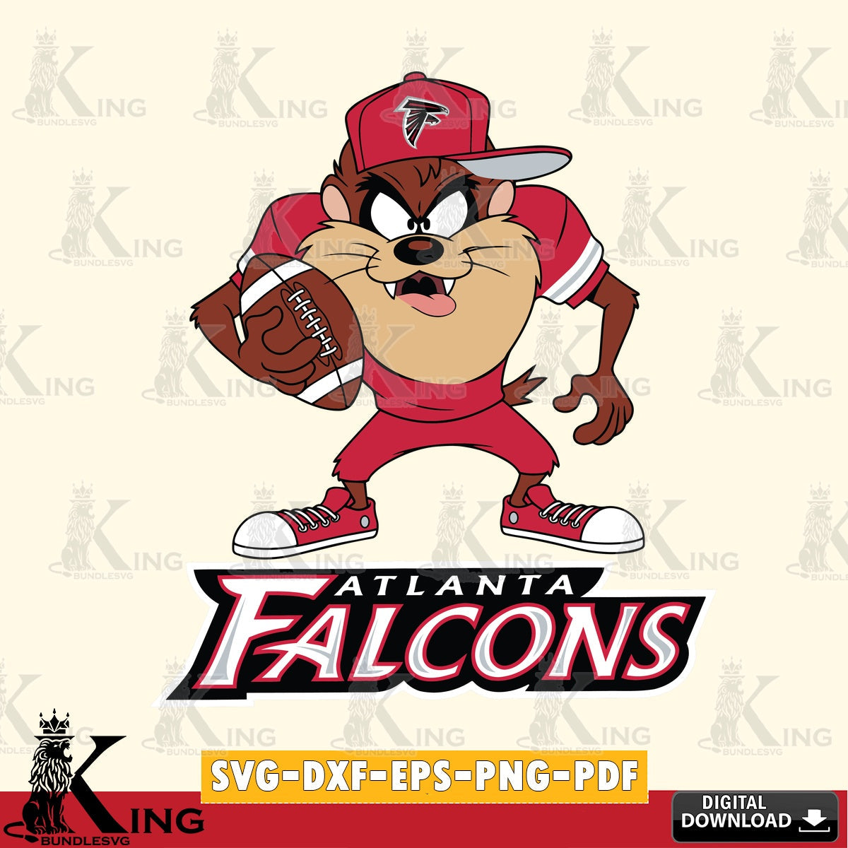 Atlanta Falcons Đồng phục bóng đá Taz Cut file , Digital Download , Instant Download, Looney Tunes svg, Football svg