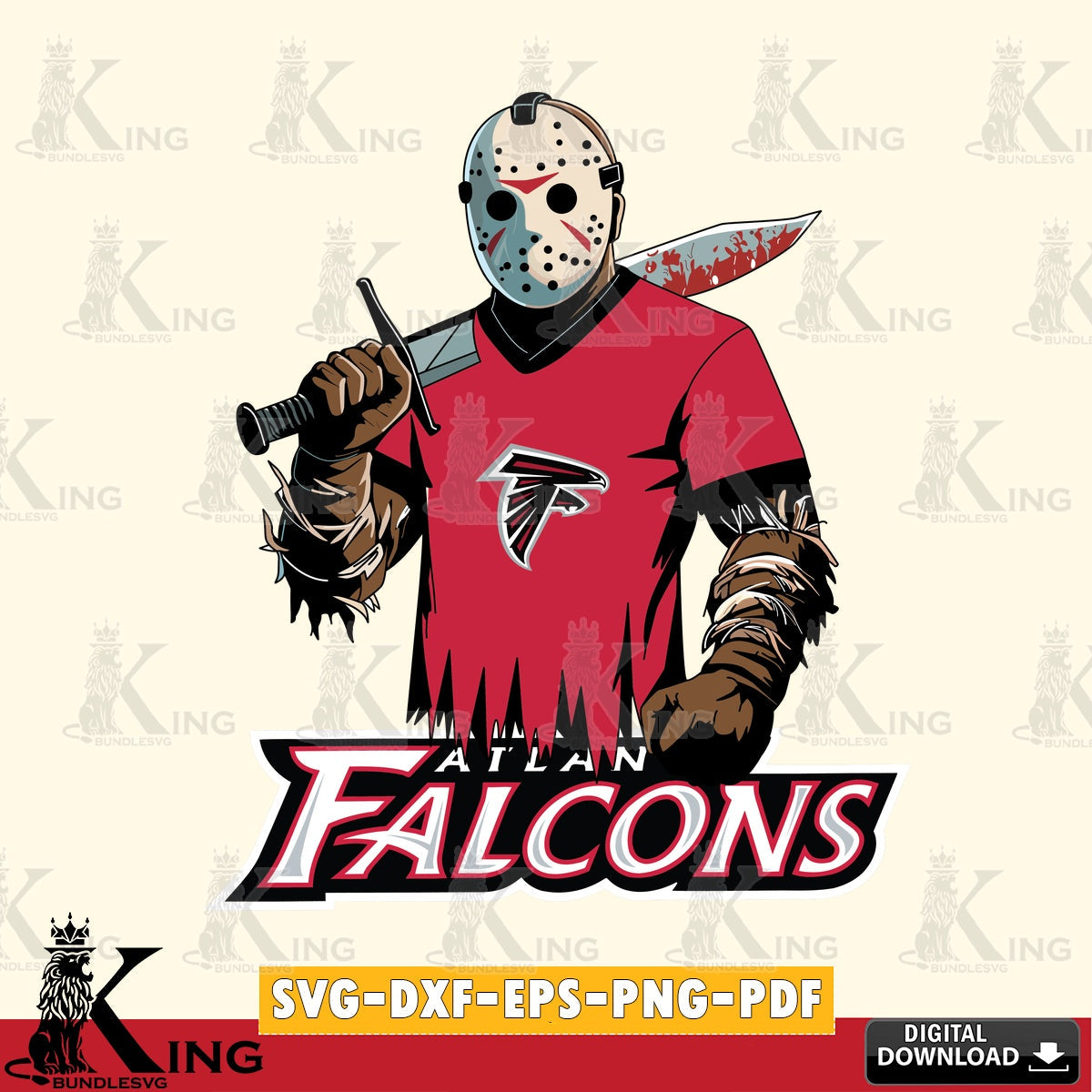 Beautiful illustration of Atlanta Falcons Jason Voorhees football, perfect high-quality vector for DIY scrapbooking and home