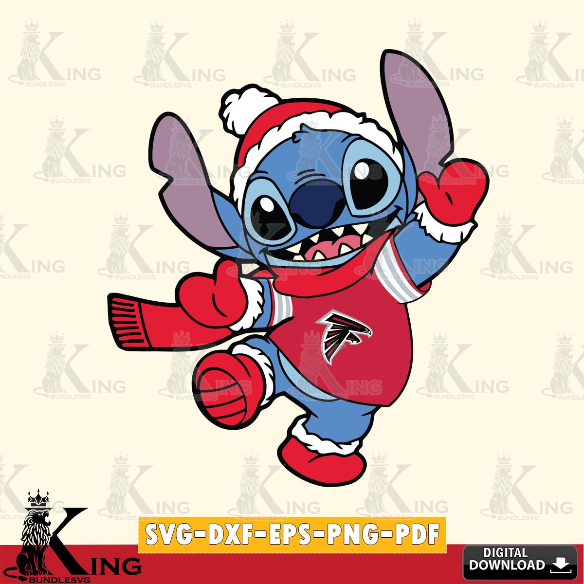 Atlanta Falcons Stitch Disney Christmas SVG, NFL for Cricut, Silhouette, Digital Download , file cut