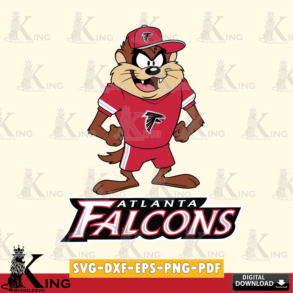 Atlanta Falcons Taz Standing Pose Cut file , Digital Download , Instant Download, Looney Tunes svg, Football svg