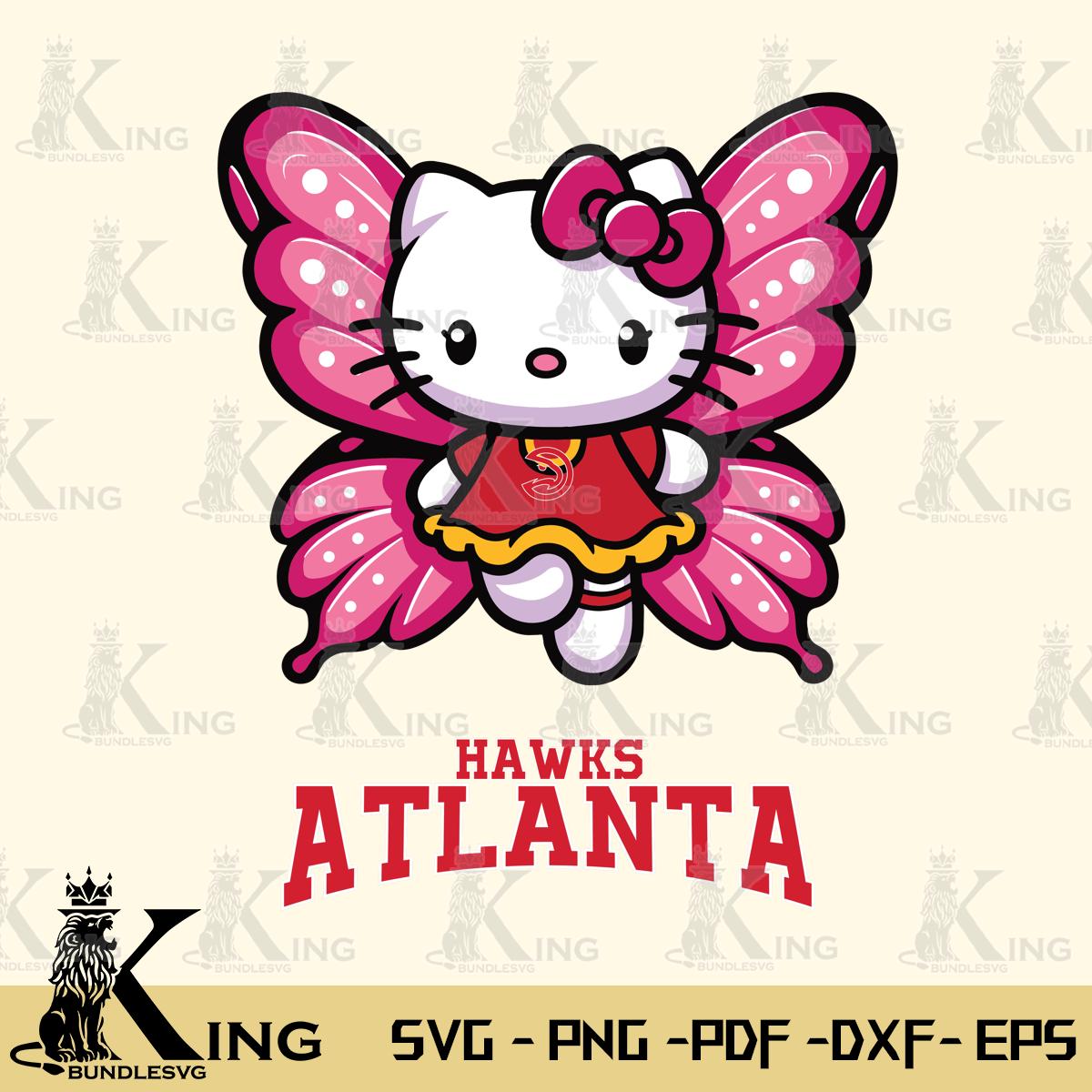 Atlanta Hawks Hello Kitty Dreamscape Svg Eps Dxf Png File, Digital Download