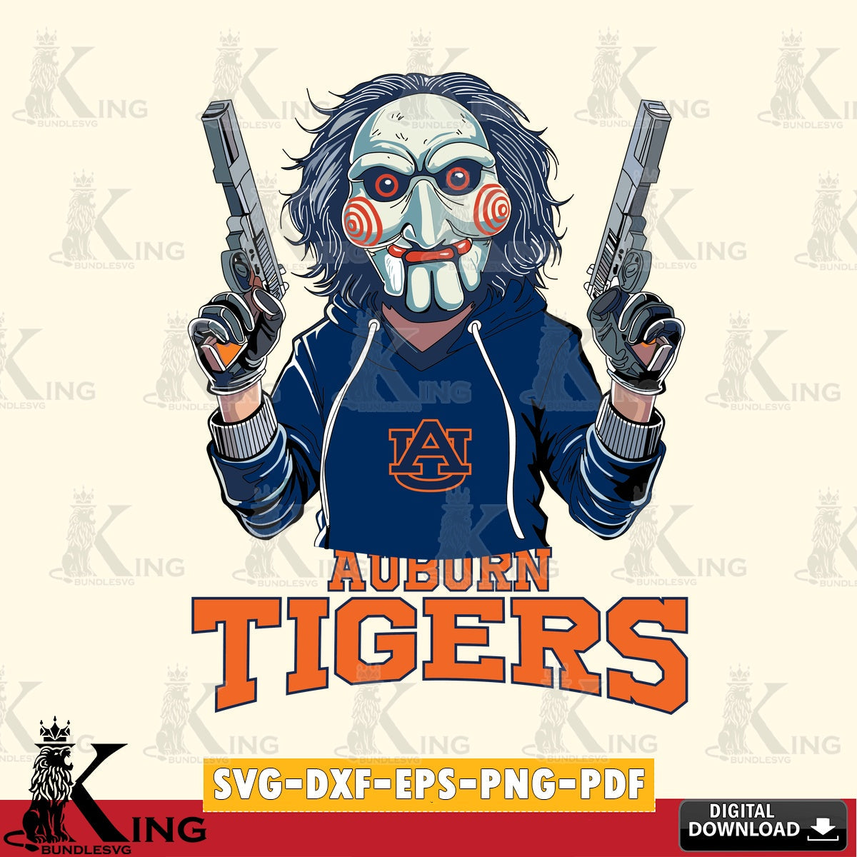 High-quality graphic of Auburn Tigers Jigsaw Billy Football, a printable vector design for sublimation and crafts