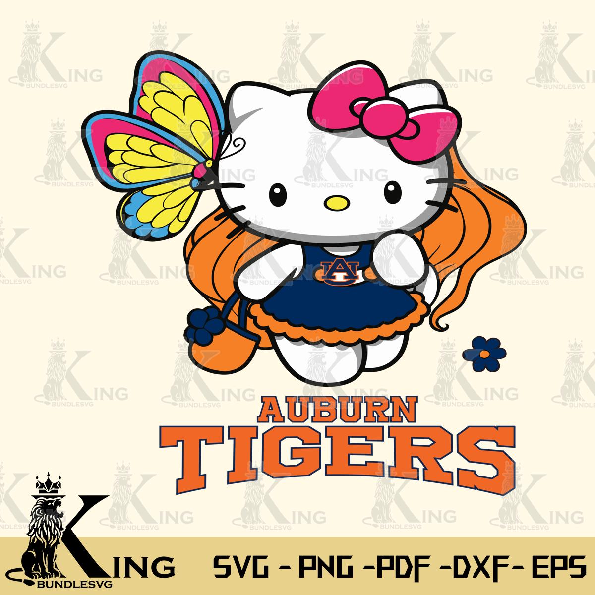 Auburn Tigers Kitty Cartoon Svg Eps Dxf Png File, Digital Download