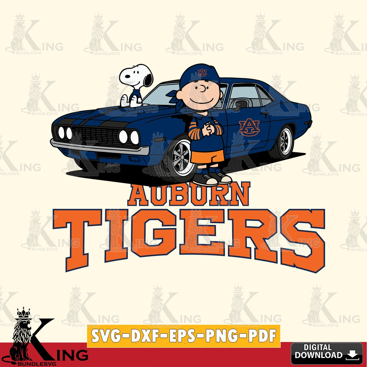 Auburn Tigers Peanuts Muscle Car SVG, Cricut, Cut file , Digital Download , Instant Download, Peanuts svg, NCAA svg, Football svg, Sport svg