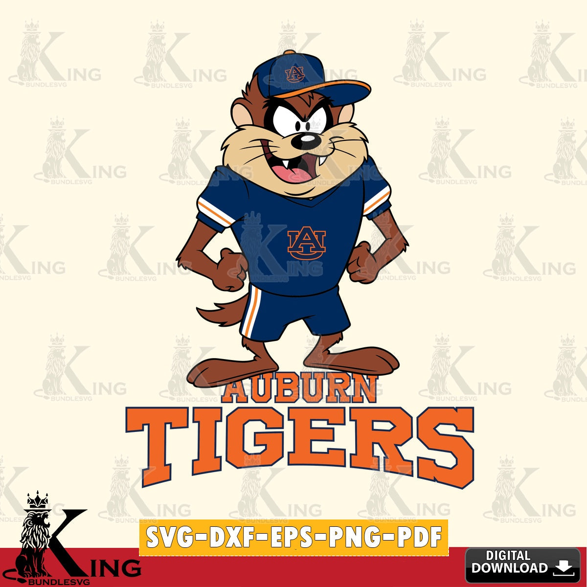 Auburn Tigers Taz Standing Pose SVG file, Cut file , Digital Download , Instant Download, Taz svg, NCAA svg