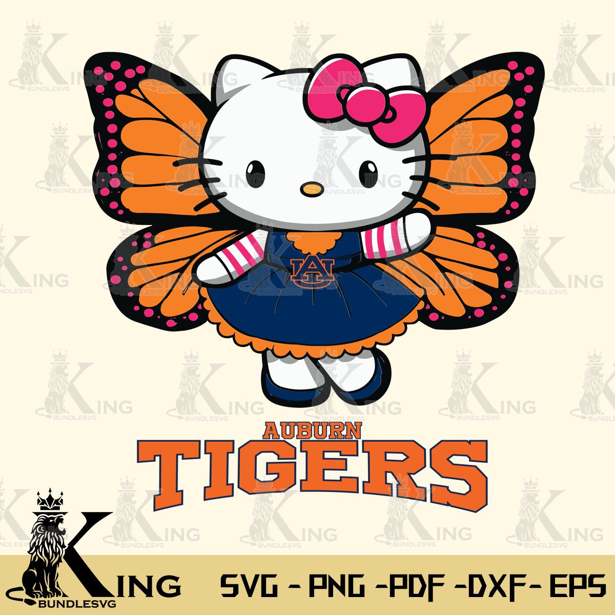 Auburn Tigers Whimsical Kitty Wings Svg Eps Dxf Png File, Digital Download