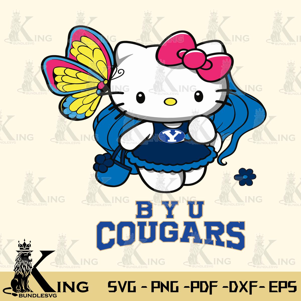 BYU Cougars Kitty Cartoon Svg Eps Dxf Png File, Digital Download