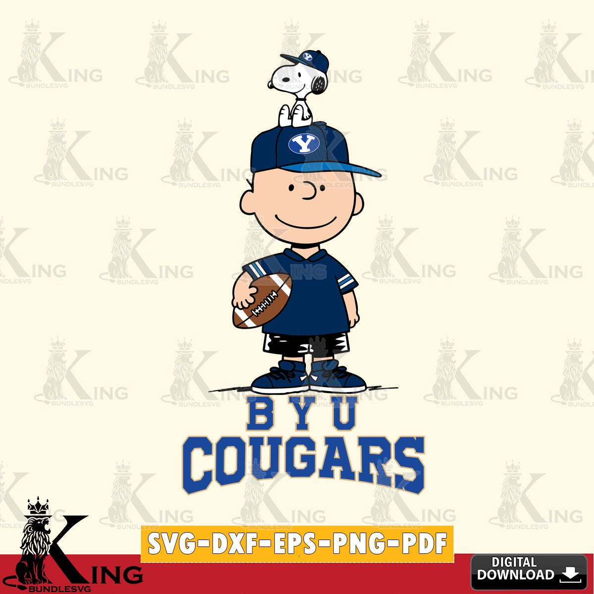 BYU Cougars Peanuts Football Rugby SVG, Cricut, Cut file , Digital Download , Instant Download, Peanuts svg, NCAA svg, Football svg, Sport svg