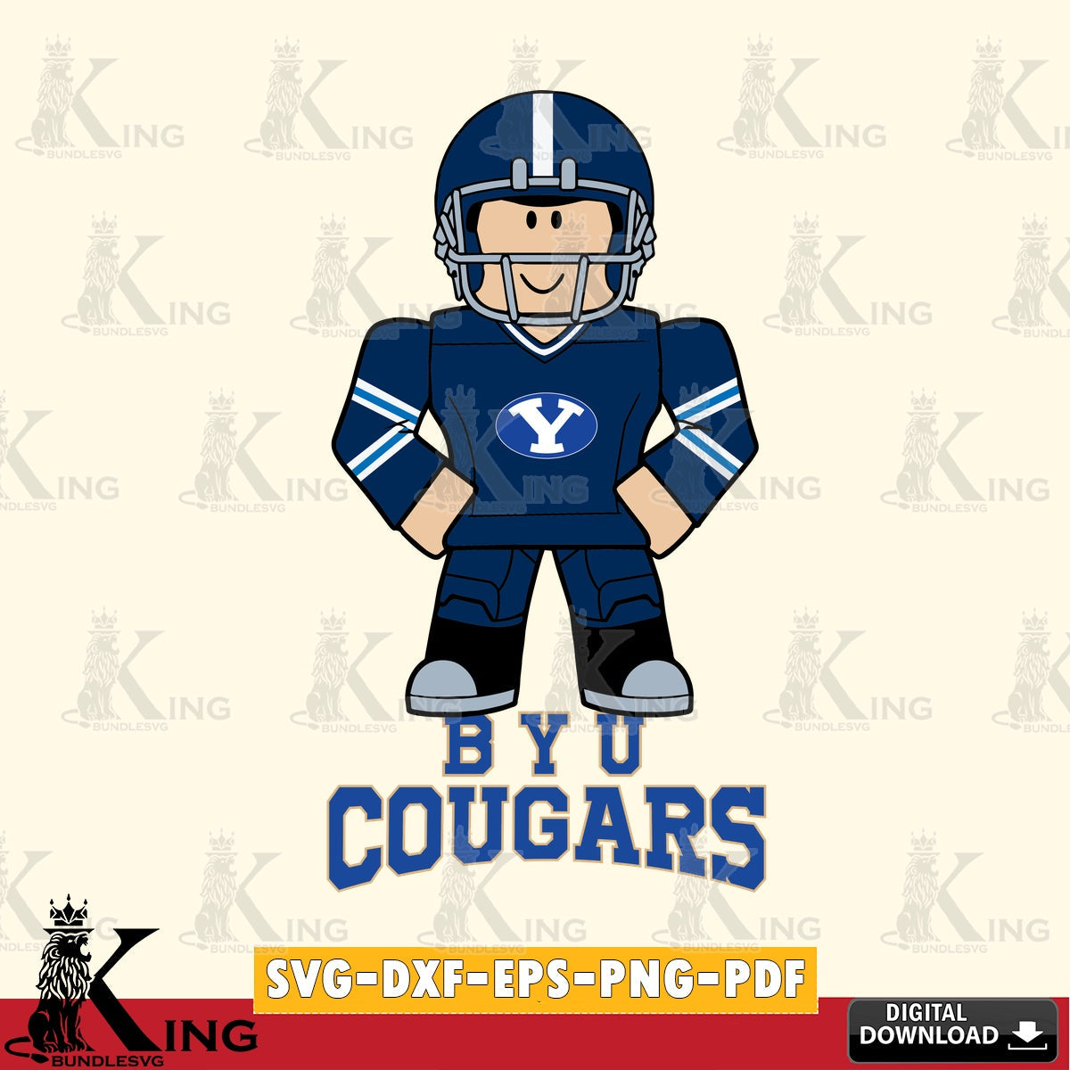 BYU Cougars Roblox Cool Football SVG file , NCAA Cricut, File cut , Digital Download , PDF File