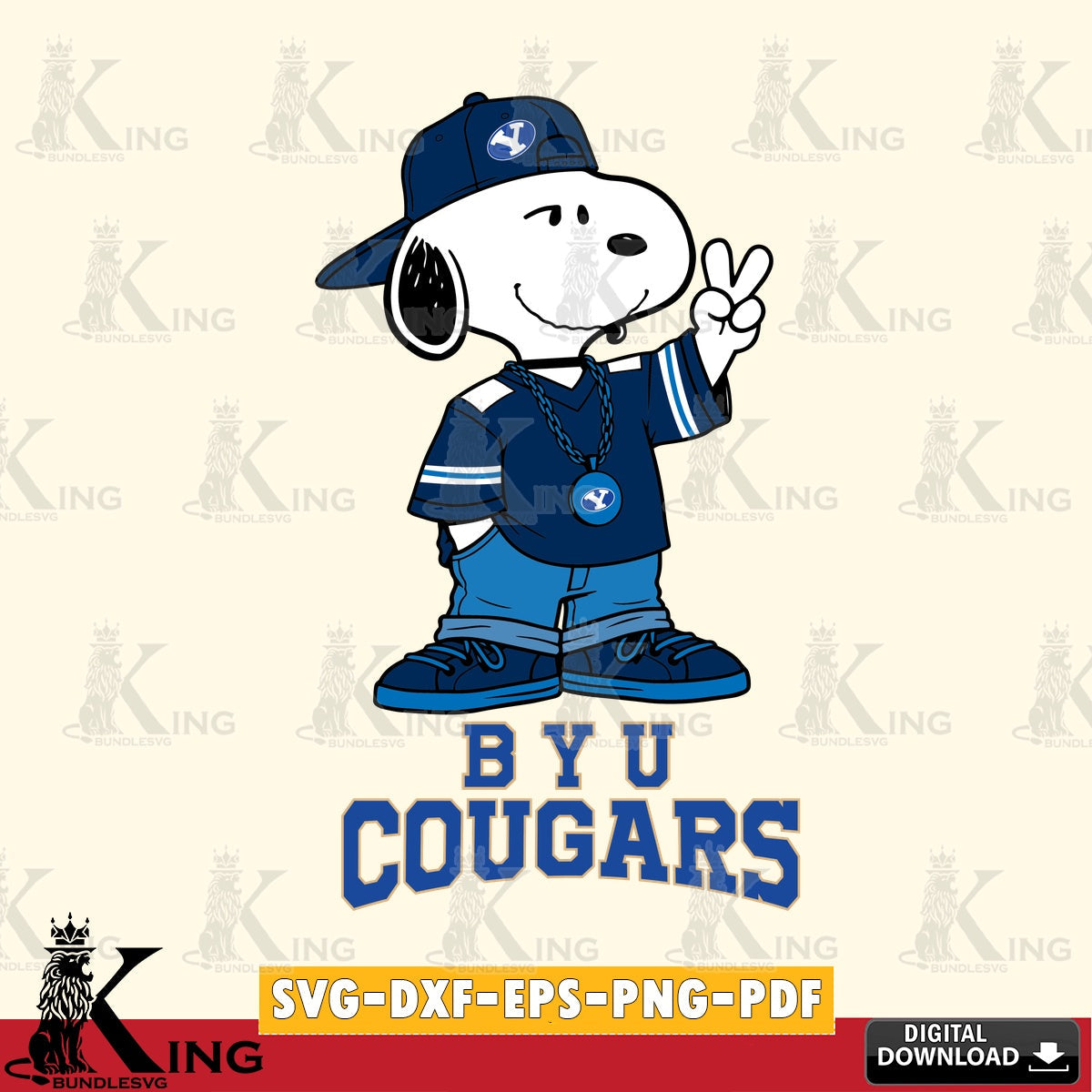 BYU Cougars Snoopy Say hi SVG, Cricut, Cut file , Digital Download , Instant Download, Peanuts svg, NCAA svg, Football svg, Sport svg