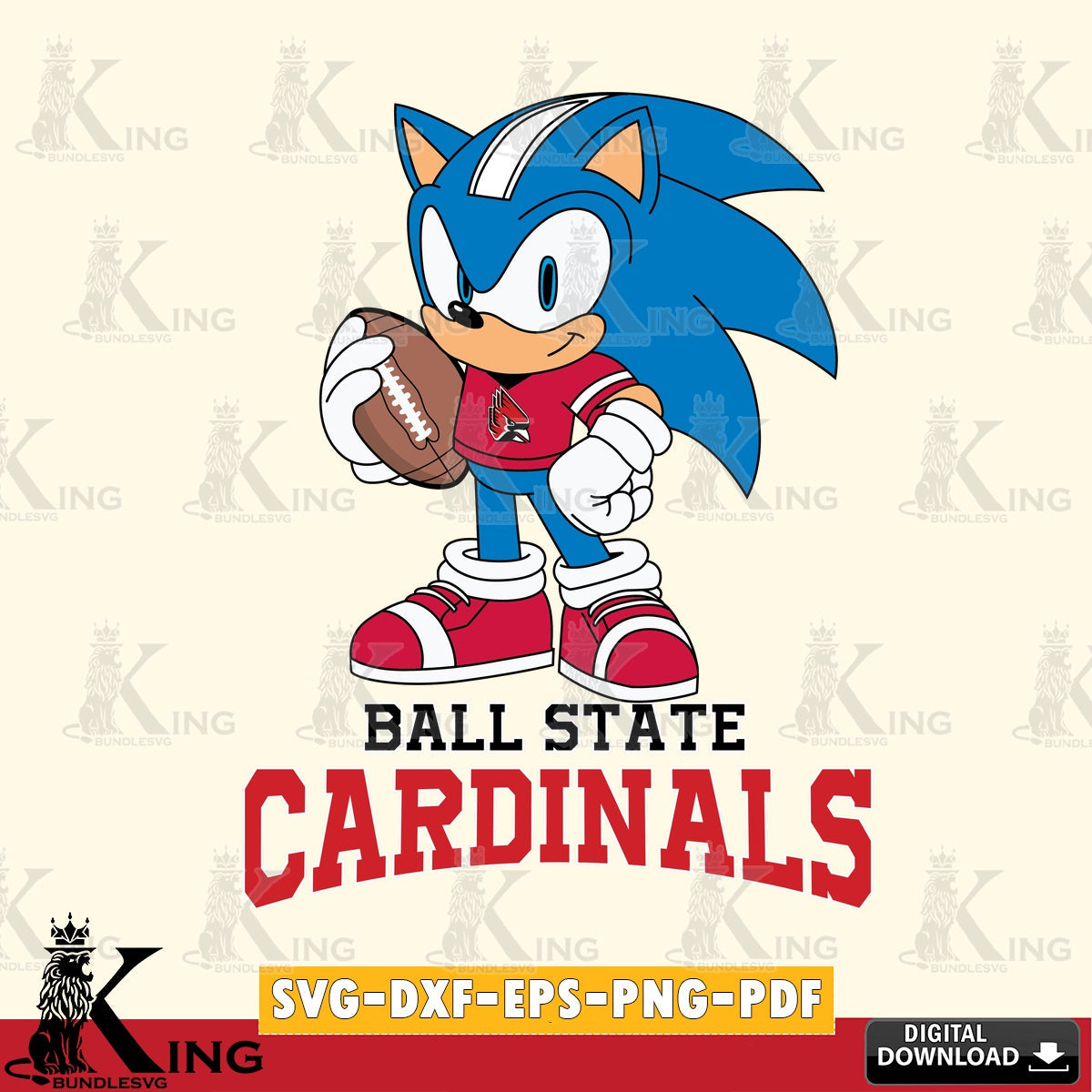 Ball State Cardinals Sonic Game Day Ready SVG file, Vector , Digital Download , PDF File , Instant Download