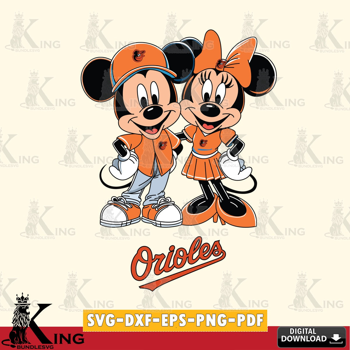 Baltimore Orioles Mickey Minnie Mouse smile SVG file , For Cricut, File cut , Digital Download , PDF File, Cut Files