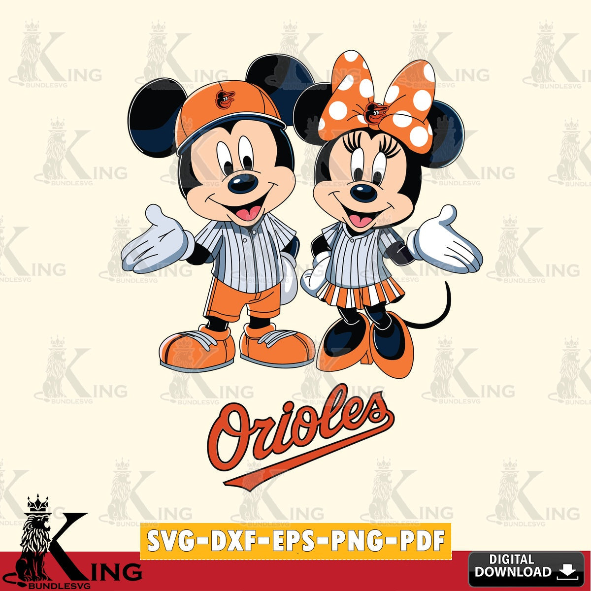 Baltimore Orioles Mickey Minnie couple SVG file , For Cricut, File cut , Digital Download , PDF File, Cut Files