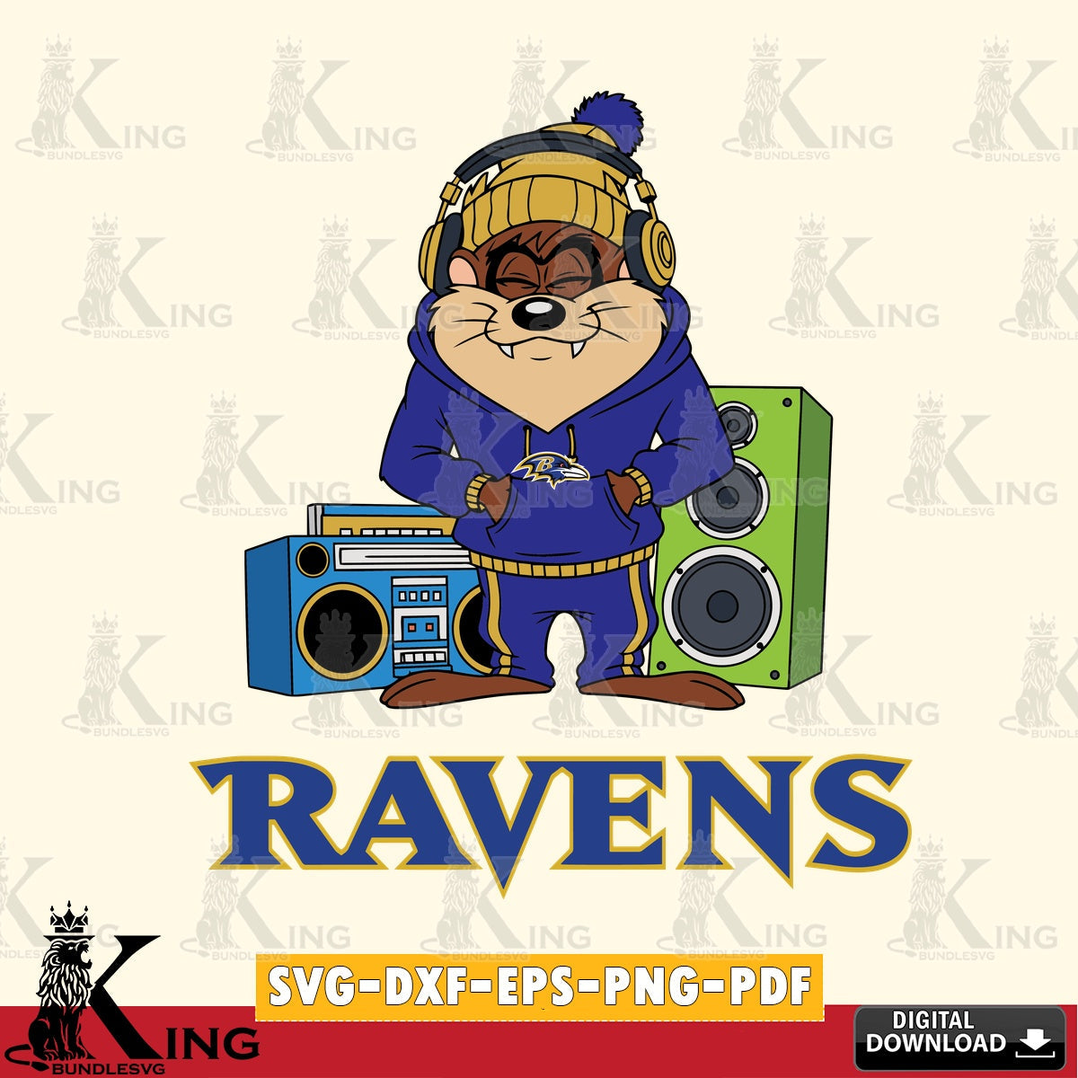 Baltimore Ravens Taz Hip Hop Cut file , Digital Download , Instant Download, Looney Tunes svg, Football svg