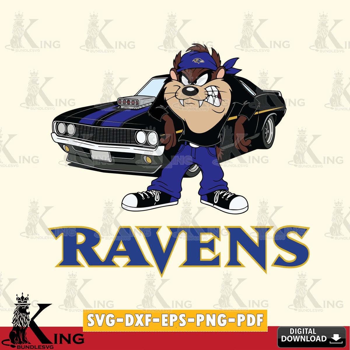 Baltimore Ravens Taz Racing Car Cut file , Digital Download , Instant Download, Looney Tunes svg, Football svg