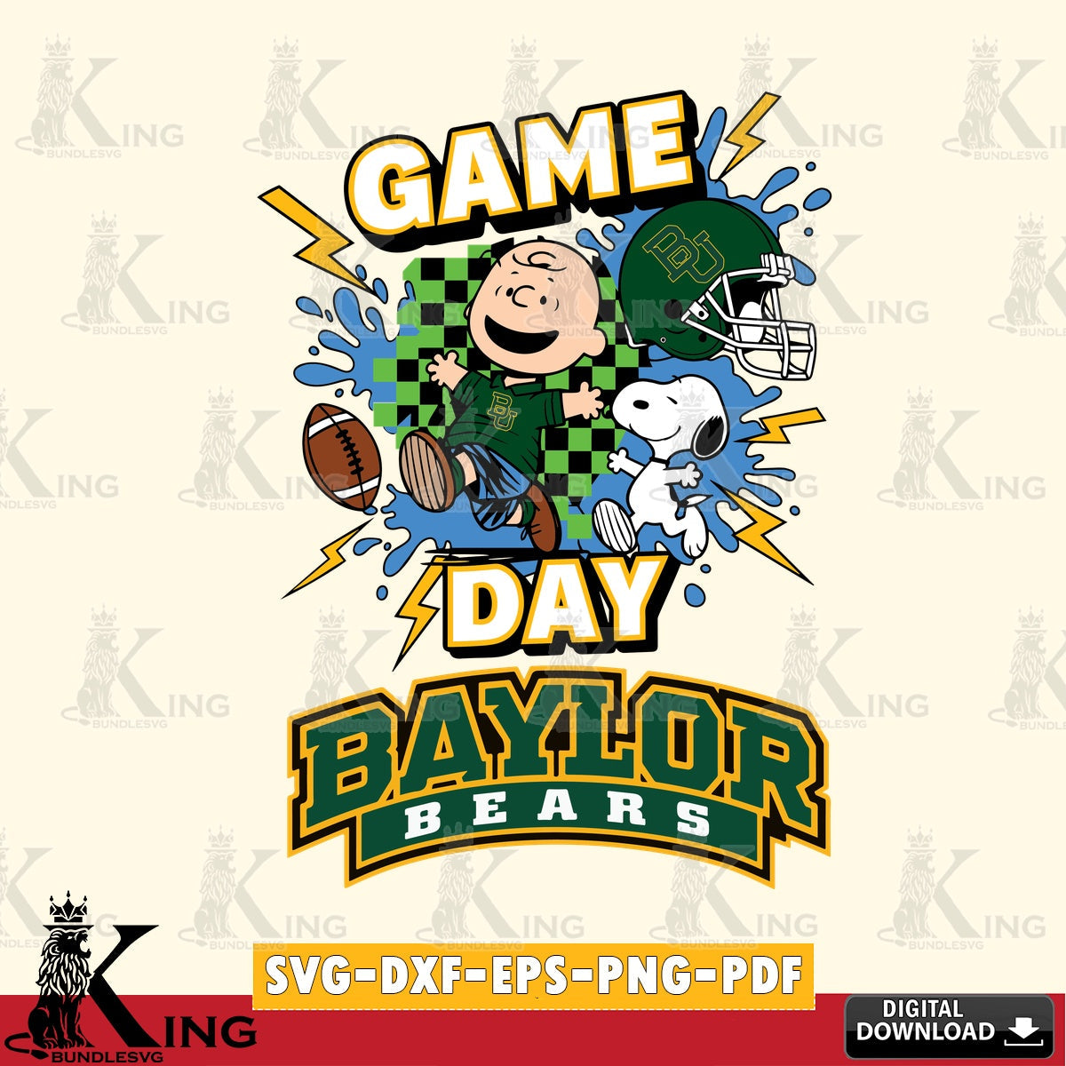 Baylor Bears Game Day Peanuts SVG, Cricut, Cut file , Digital Download , Instant Download, Peanuts svg, NCAA svg, Football svg, Sport svg