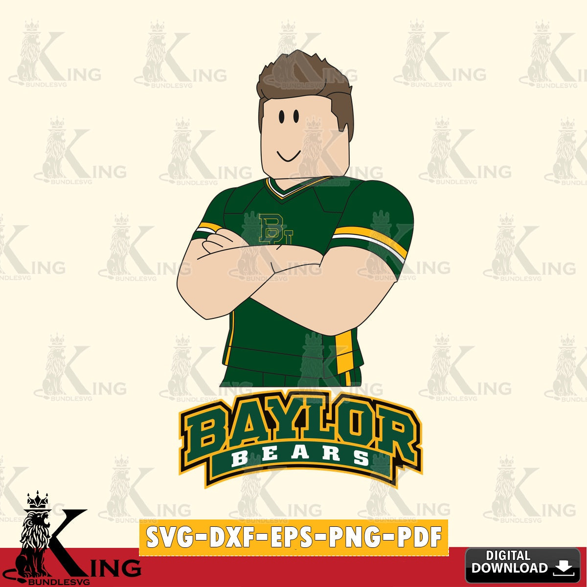 Baylor Bears Roblox Football SVG file , NCAA Cricut, File cut , Digital Download , PDF File