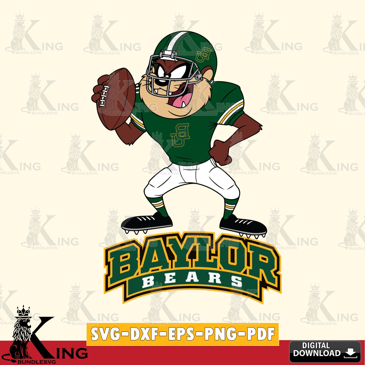 Baylor Bears Taz Football Player SVG file, Cut file , Digital Download , Instant Download, Taz svg, NCAA svg