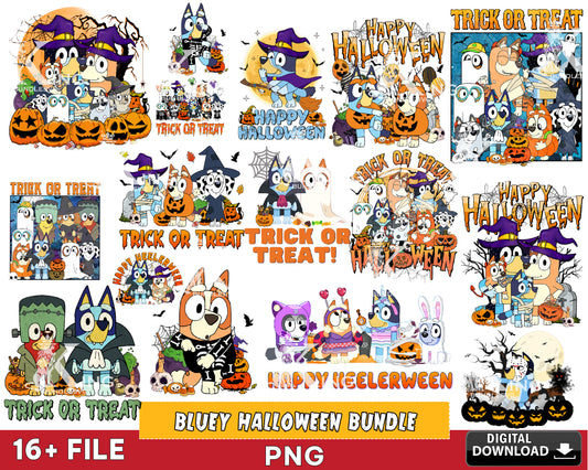 Bluey Halloween PNG Bundle, Horror Halloween PNG , Bluey Halloween Costume, Blue Dog Halloween PNG, Digital Download , Instant Download