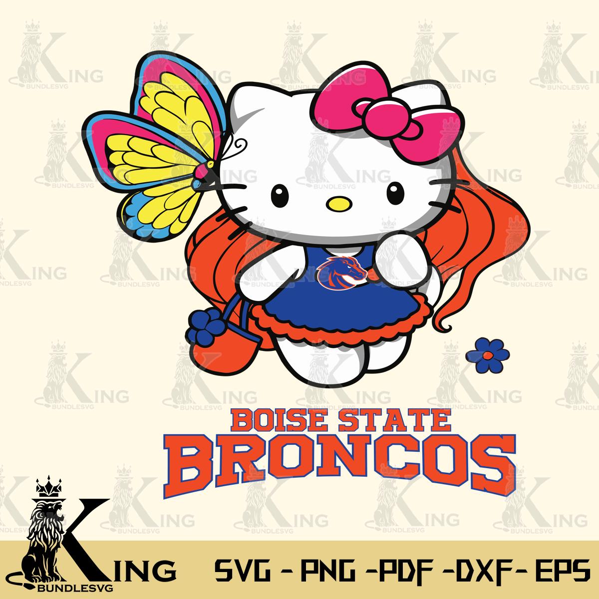 Boise State Broncos Kitty Cartoon Svg Eps Dxf Png File, Digital Download
