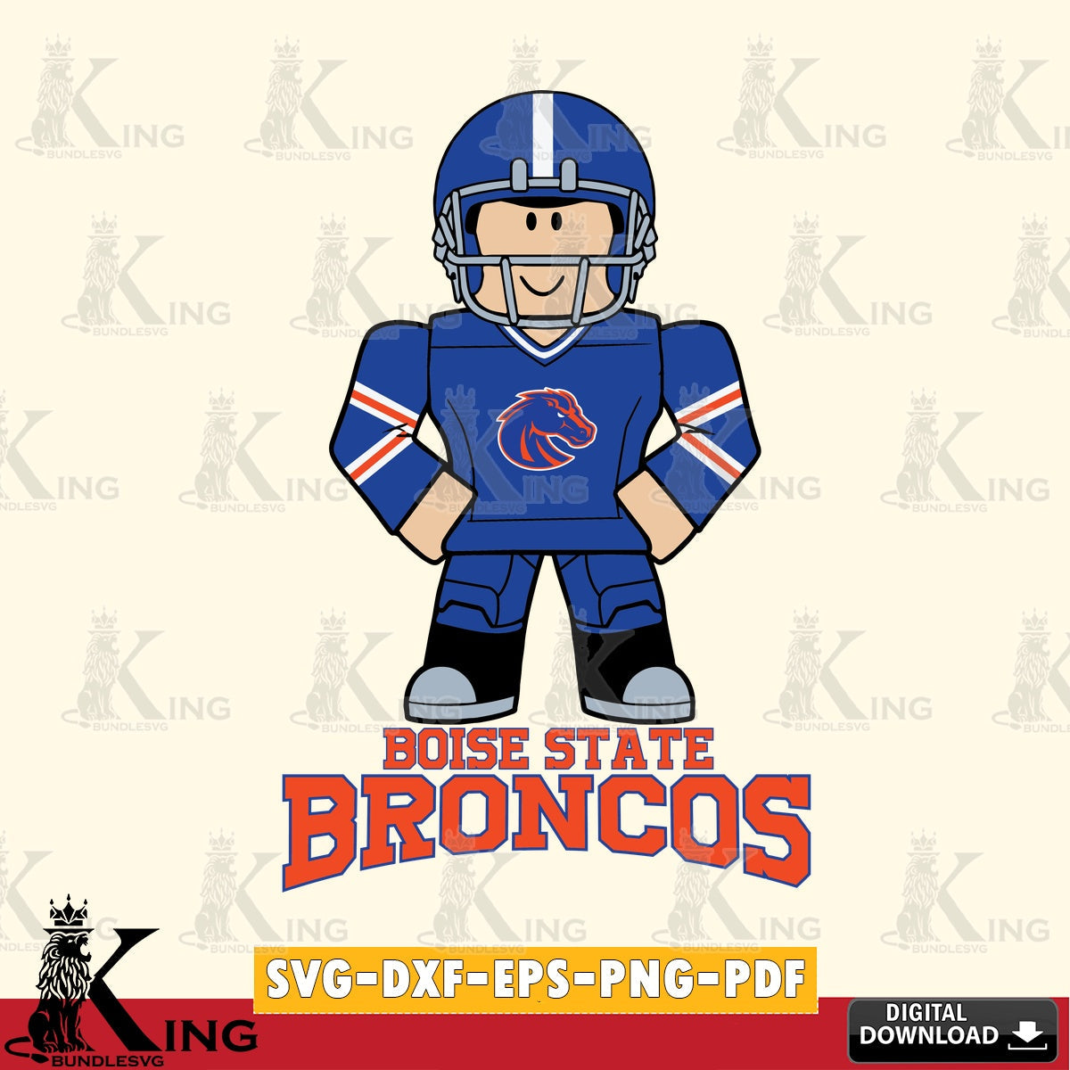 Boise State Broncos Roblox Cool Football SVG file , NCAA Cricut, File cut , Digital Download , PDF File