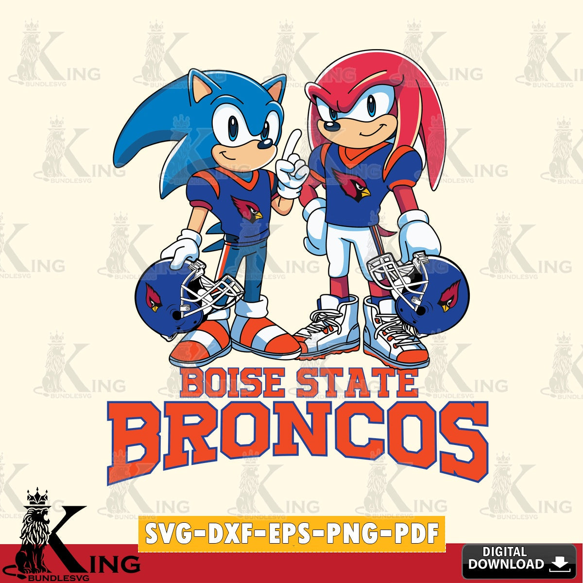Boise State Broncos Sonic And Knuckles Football SVG file, Vector , Digital Download , PDF File , Instant Download