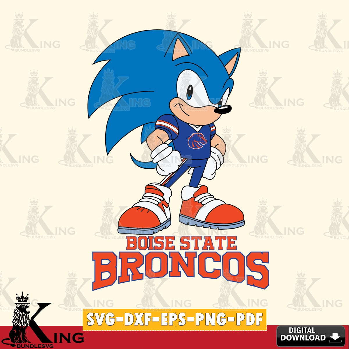Boise State Broncos Sonic Football Star Mascot SVG file, Vector , Digital Download , PDF File , Instant Download