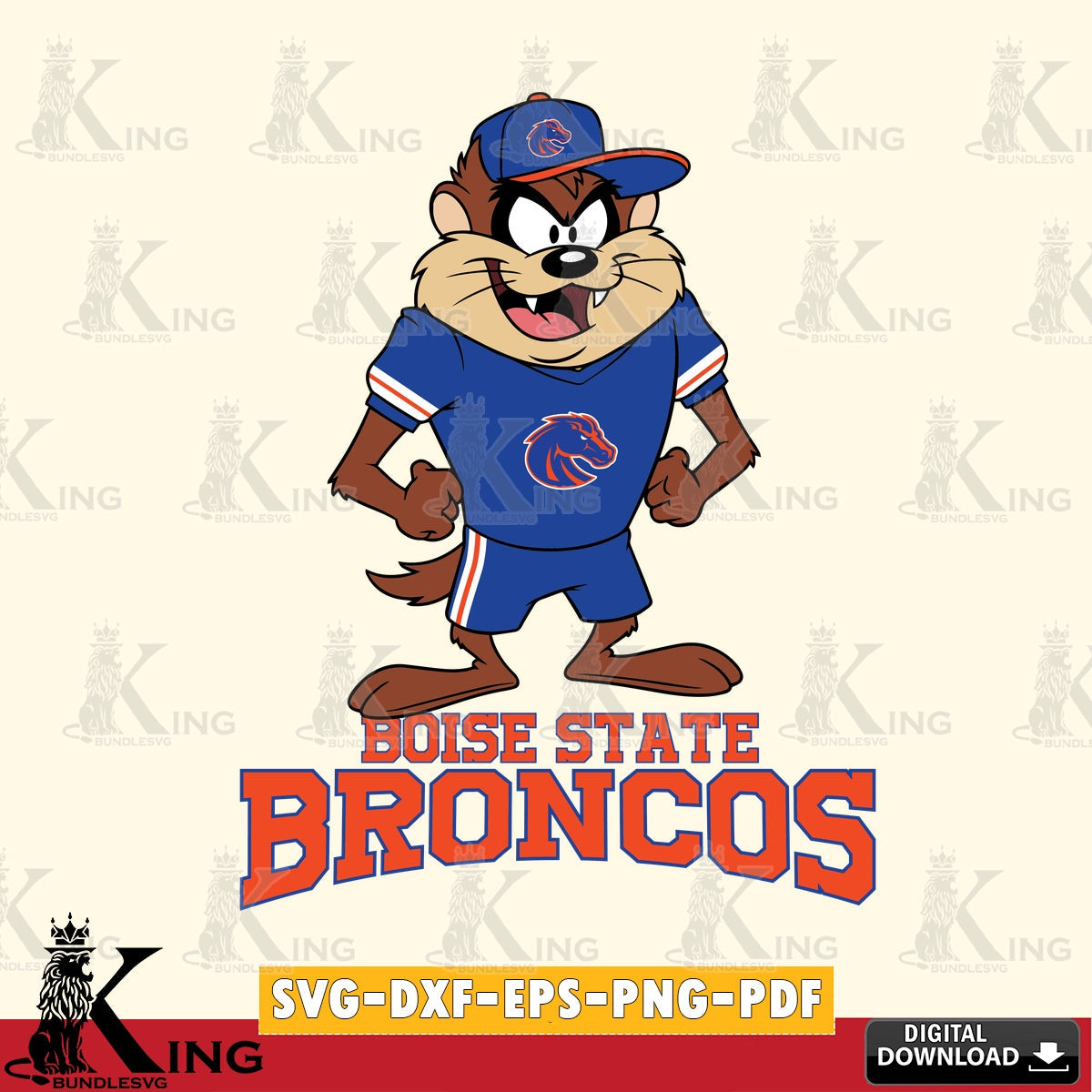 Boise State Broncos Taz Standing Pose SVG file, Cut file , Digital Download , Instant Download, Taz svg, NCAA svg