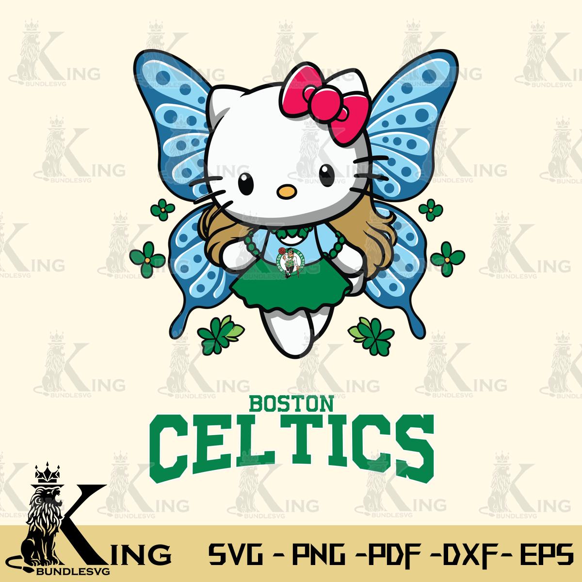 Boston Celtics Butterfly Kitty Charm Svg Eps Dxf Png File, Digital Download