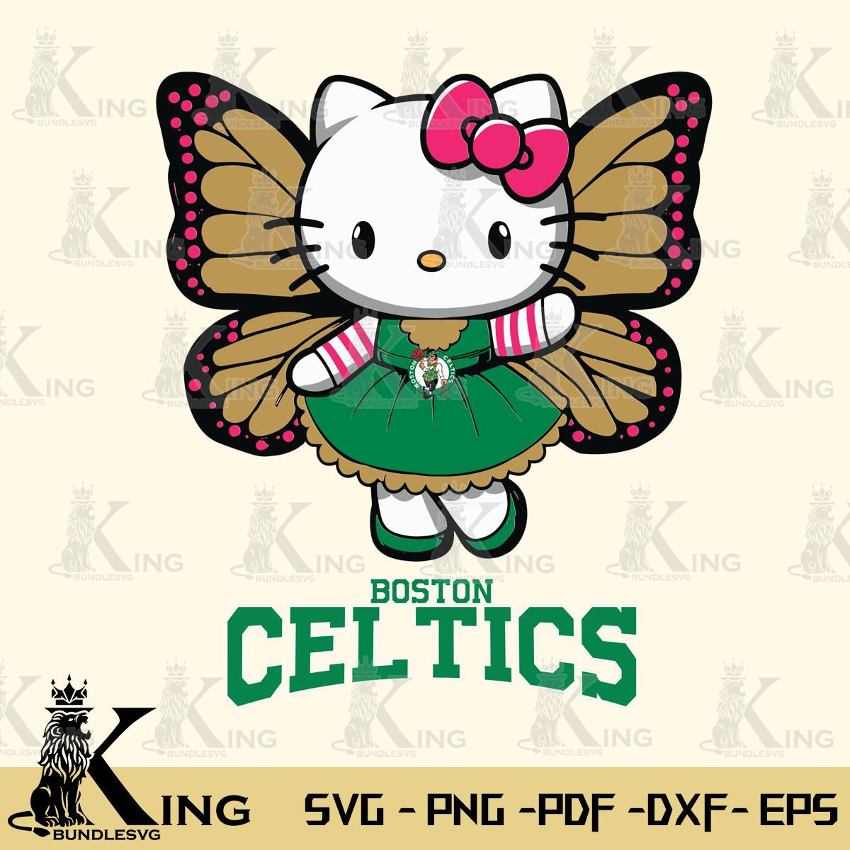 Boston Celtics Whimsical Kitty Wings Svg Eps Dxf Png File, Digital Download