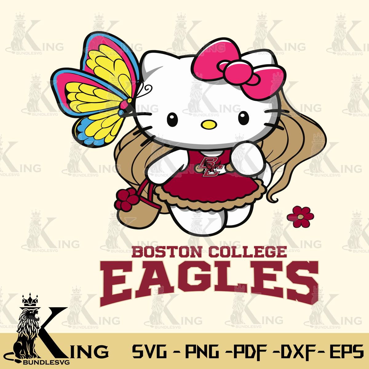 Boston College Eagles Kitty Cartoon Svg Eps Dxf Png File, Digital Download