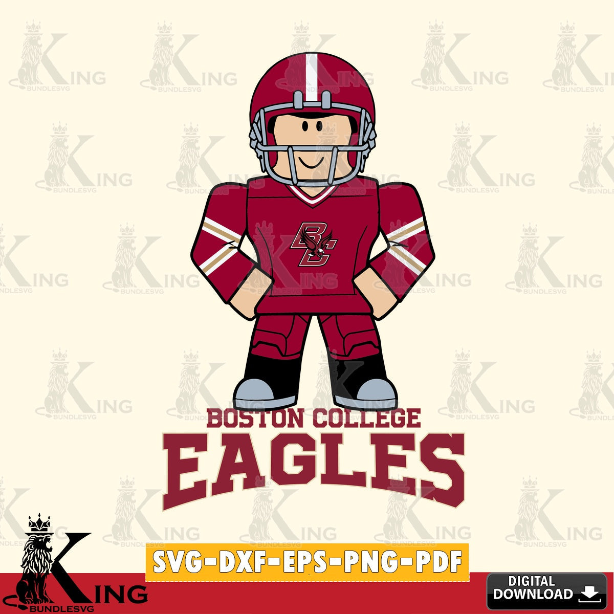Boston College Eagles Roblox Cool Football SVG file , NCAA Cricut, File cut , Digital Download , PDF File
