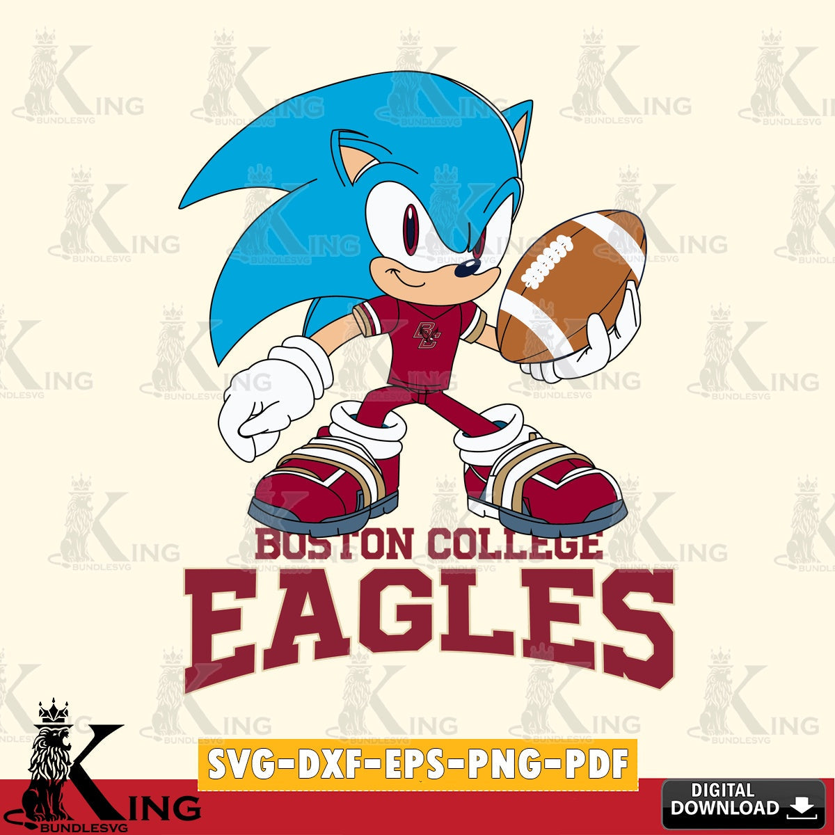 Boston College Eagles Sonic Rugby SVG file, Vector , Digital Download , PDF File , Instant Download